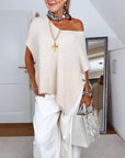 Oversize Pullunder, Mohair, Knopfdetail, Beige