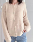 Strickjacke, Mohair, Beige