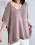 Oversize Pullunder, Mohair, Knopfdetail, Taupe