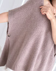 Oversize Pullunder, Mohair, Knopfdetail, Taupe