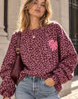 Sweatshirt, Leo, 3D-SelfLove, Bordeaux