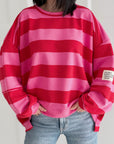Sweatshirt, Perfect Life, Blockstreifen, 4 Farben