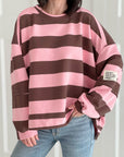 Sweatshirt, Perfect Life, Blockstreifen, 4 Farben