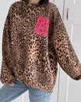 Sweatshirt Leo „More Amor Por Favor“, Camel