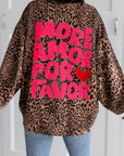 Sweatshirt Leo „More Amor Por Favor“, Camel
