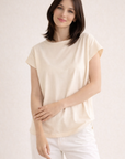 T-Shirt, Cap-Sleeves, Unifarbe, 4 Farben