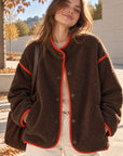 Teddyjacke, mit Kontrastkanten, 4 Farben
