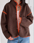 Teddyjacke, mit Kontrastkanten, 4 Farben