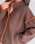 Teddyjacke, mit Kontrastkanten, 4 Farben