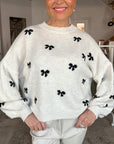 Pullover, Schleife-Print