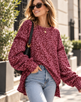 Sweatshirt, Oversize, Leo, Beere