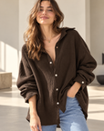 Musselin Bluse, regular, Schoko