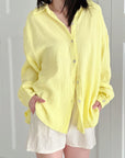 Musselin Bluse, regular, Buttergelb