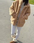 Teddy-Winterjacke, Camel