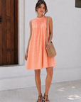 Tunika, Rückenschleife, Streifen, Neon-Orange