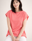 T-Shirt, Cap-Sleeves, Streifen, 4 Farben