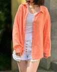 Musselin Bluse, regular, Apricot