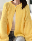 One-Button-Cardigan, Alpaka, 5 Farben