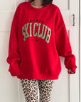 Sweatshirt, Skiclub, 2 Farben, Rot