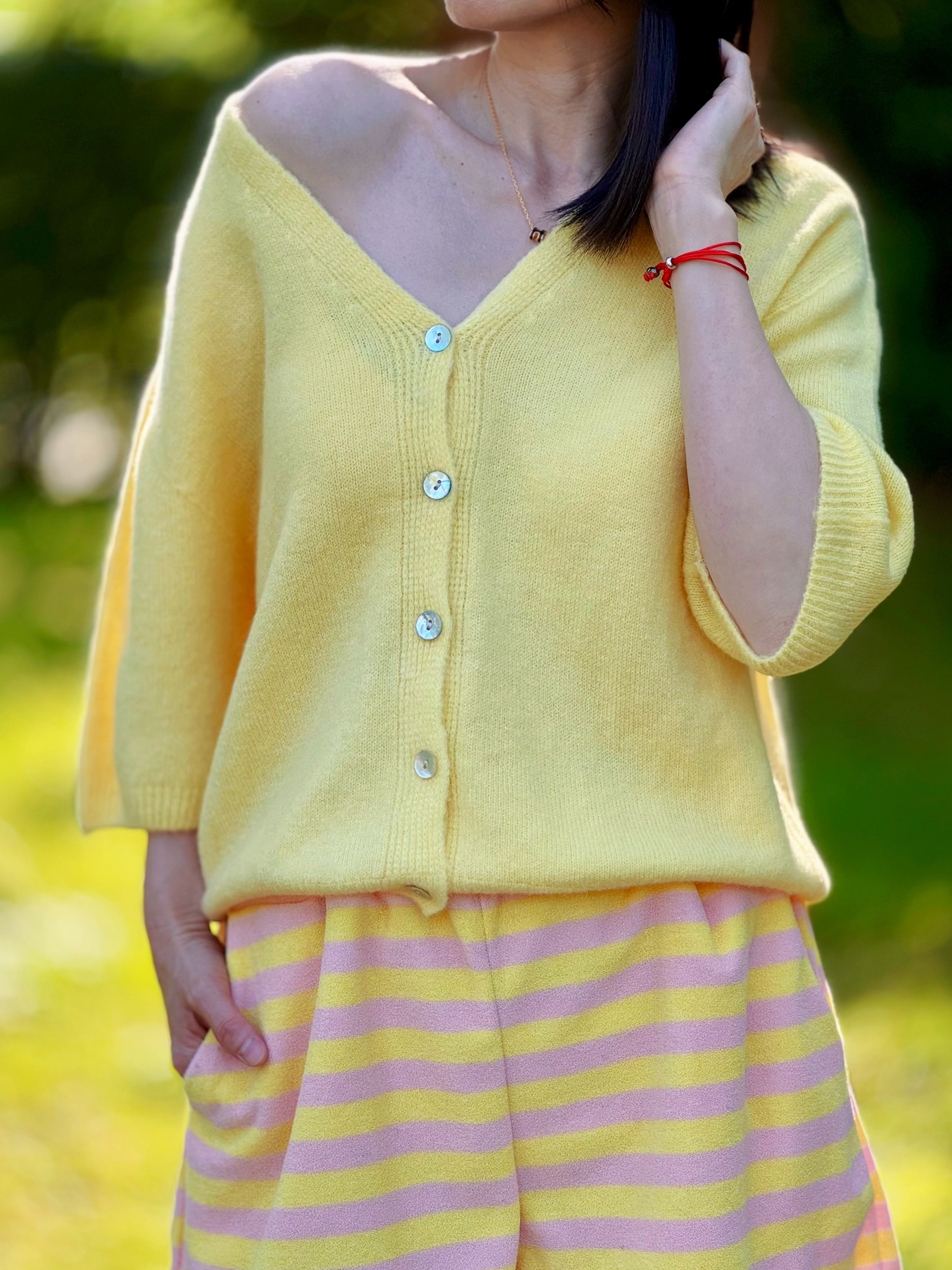 Strickjacke, Alpaka, 3/4 Ärmel, 6 Farben