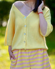 Strickjacke, Alpaka, 3/4 Ärmel, 6 Farben