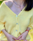 Strickjacke, Alpaka, 3/4 Ärmel, 6 Farben
