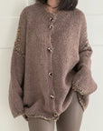 Strickjacke, mit Rand, 3 Farben