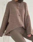 Strickjacke, mit Rand, 3 Farben