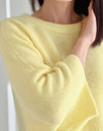 Pullover, Alpaka, Rundhalsausschnitt, 3/4 Ärmel, 6 Farben