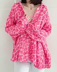 Musselin Bluse, Pink-Leo