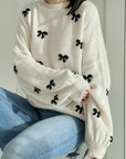Pullover, Schleife-Print