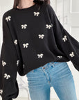 Pullover, Schleife-Print