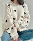 Pullover, Schleife-Print
