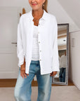 Musselin Bluse, regular, Weiß