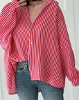 Musselin Bluse, Streifen II, 2 Farben
