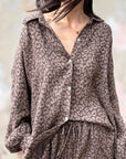 Musselin Bluse, Schoko-Leo