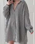 Musselin Bluse, Streifen, Oversize, 6 Farben