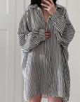 Musselin Bluse, Streifen, Oversize, 6 Farben