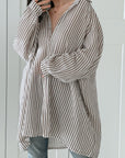 Musselin Bluse, Streifen, Oversize