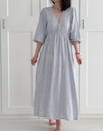 Besticktes Baumwollkleid, Rückenausschnitt, 5 Farben