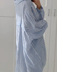 Musselin Bluse, Streifen, Oversize