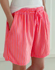 Musselin Shorts, Neon-Streifen, 2 Farben