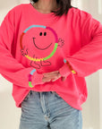 Sweatshirt, bunte Smiley, 3 Farben