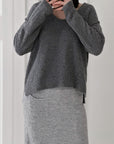 Bouclé Pullover, Grau