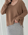 Bouclé Pullover, Camel