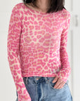 Longsleeve, Cashmere Blend, bunte Leo, 8 Farben