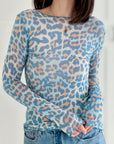 Longsleeve, Cashmere Blend, bunte Leo, 8 Farben