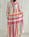 Maxikleid mit bunten Streifen