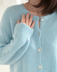 Strickjacke, Alpaka, Rundhalsausschnitt, 4 Farben