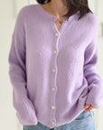 Strickjacke, Alpaka, Rundhalsausschnitt, 4 Farben